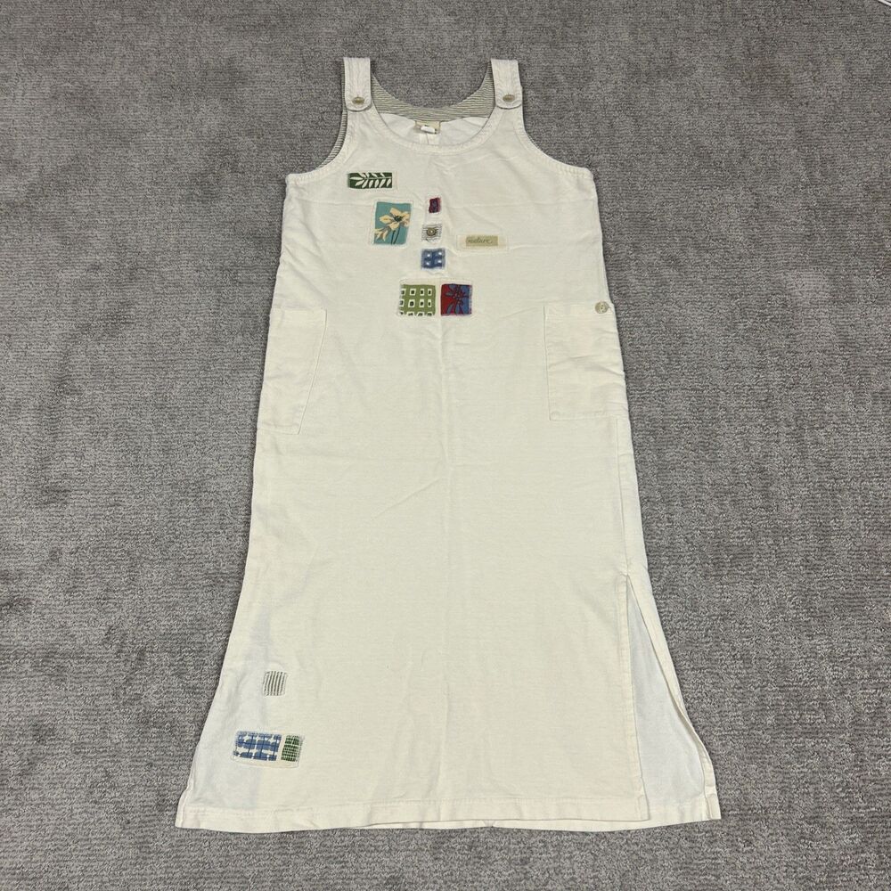 Pear Maxi Dress Womens Small Appliqué Nature Cotton Sleeveless Artsy USA Vintage - Picture 2 of 13